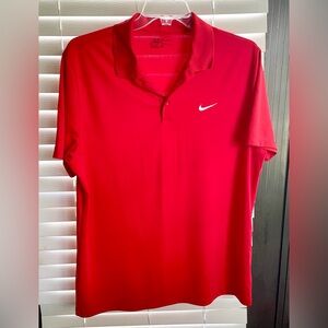 *EUC* Nike GOLF SHIRT - Standard Fit/Dri Fit - X~Large - Fire Engine Red - Polo
